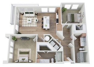 2 Beds • 2 Bath 6091 floor plan